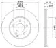 HELLA PRO DB гальмівний диск пер. C204 E212 PAGID 8DD 355 114201 (фото 4)