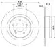 HELLA PRO DB диск гальмівний задн. W204 PAGID 8DD 355 114211 (фото 4)