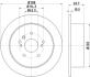 HELLA PRO TOYOTA гальмівний диск задн. Lexus RX 03- HELLA PAGID 8DD 355 114-991 (фото 4)