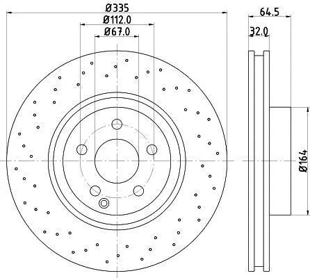Гальмівний диск передній Mercedes S (W221) 2.2D-5.5 10.05-12.13 PAGID 8DD 355 115011 (фото 1)
