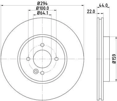 HELLA PRO BMW диск гальмівний передній Mini One, Cooper, Clubman 01- PAGID 8DD 355 115871