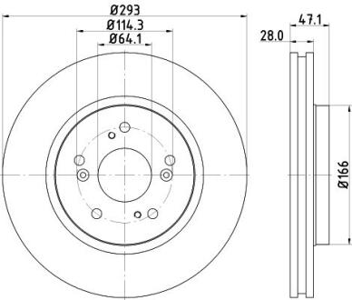 Диск гальмівний з покриттям PRO; передн. HELLA PAGID 8DD355115941