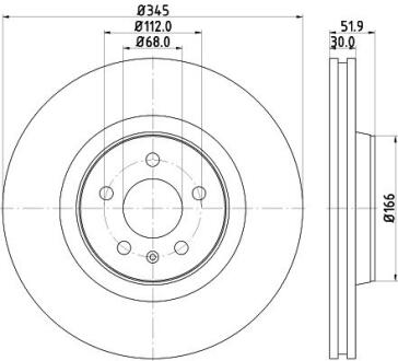 Гальмівний диск HELLA PAGID 8DD 355 117-181