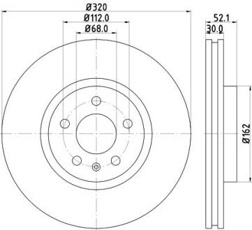 Диск гальмівний з покриттям PRO; передн. HELLA PAGID 8DD355117191