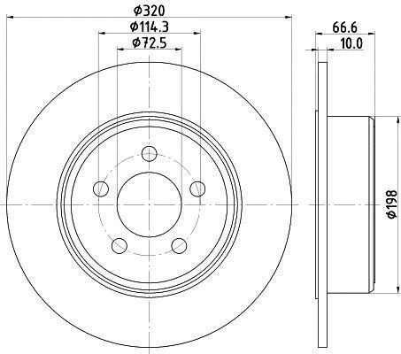 HELLA PRO LANCIA диск гальмівний задн. THEMA 3.0 D 11- PAGID 8DD 355 117411 (фото 1)