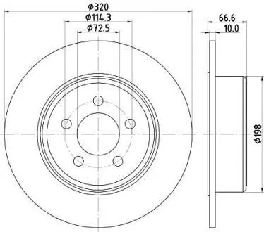 HELLA PRO LANCIA диск гальмівний задн. THEMA 3.0 D 11- PAGID 8DD 355 117411