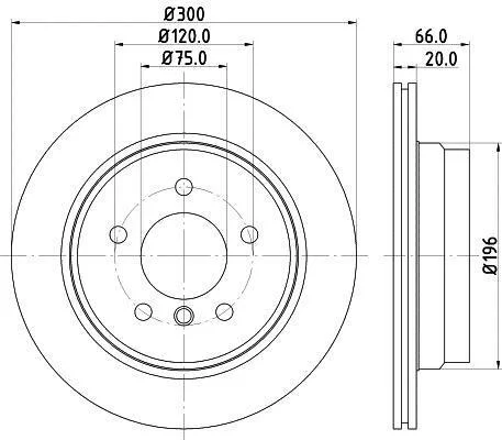 HELLA PRO BMW диск гальмівниий задн.1 E81/87,3 E90,X1 E84 05- PAGID 8DD 355 117831 (фото 1)