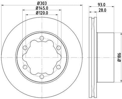 Диск гальмівний зад. DB Sprinter 5T 06-/Crafter HELLA PAGID 8DD 355 118-061