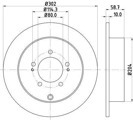 HELLA PRO MITSUBISHI гальмівний диск задн. Outlander, Citroen C-Crosser PAGID 8DD 355 119061 (фото 1)
