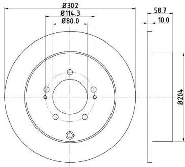 HELLA PRO MITSUBISHI гальмівний диск задн. Outlander, Citroen C-Crosser PAGID 8DD 355 119061