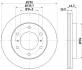 HELLA PRO MITSUBISHI диск гальмівний передн. Pajero 3.2DI-D 07-,3.8 V6 07- PAGID 8DD 355 119071 (фото 4)