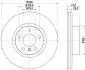 HELLA PRO BMW диск гальмівний передн. X3 F25, X4 F26 11- PAGID 8DD 355 119531 (фото 4)