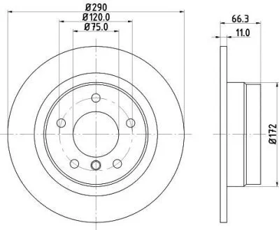 HELLA PRO BMW диск гальмівний задній 3 F20, 2/F22 PAGID 8DD 355 120231