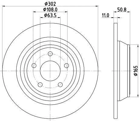 HELLA PRO FORD диск гальм. задн. Mondeo 14- PAGID 8DD 355 122451 (фото 1)