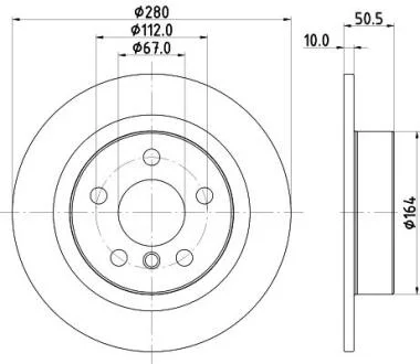 HELLA PRO BMW диск гальмівний задній X1/F48 PAGID 8DD 355 122661