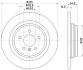 HELLA PRO HIGH CARBON DB диск гальмівний задн. GLE W166 11- PAGID 8DD 355 122861 (фото 4)