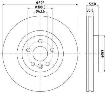 HELLA PRO LAND ROVER диск гальм. передній Range Rover Evoque 11-, Discovery Sport 14- PAGID 8DD 355 123111