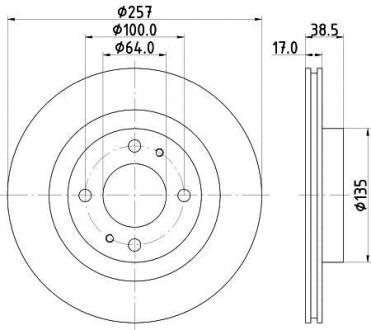 HELLA CITROEN диск гальмівний передн. C-ZERO C-Zero, MITSUBISHI HELLA PAGID 8DD 355 125-241