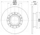 Диск гальмівний з покриттям PRO; с задающим диском ABS; задн. / Ford Transit 2013> HELLA PAGID 8DD355126591 (фото 1)