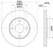 HELLA PRO FORD диск гальмівний передній FIESTA VII 1.0 EcoBoost 17- PAGID 8DD 355 126601 (фото 1)