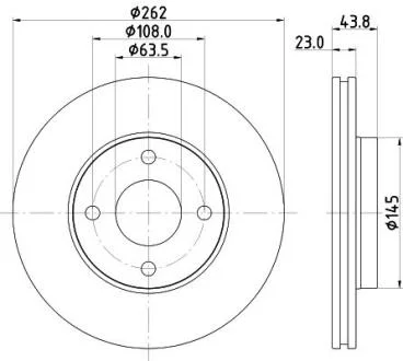 HELLA PRO FORD диск гальмівний передній FIESTA VII 1.0 EcoBoost 17- PAGID 8DD 355 126601