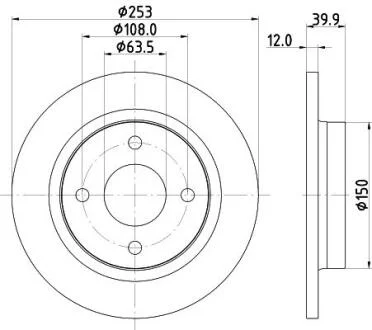 HELLA PRO FORD диск гальмівний задній FIESTA VII 1.0 PAGID 8DD 355 126611