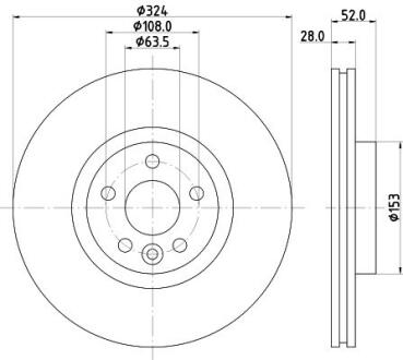 Диск гальмівний PRO High Carbon; передн. HELLA PAGID 8DD355126661