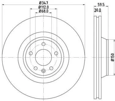 (High Carbon)Диск гальмівний перед. Audi A6, A6 Allroad 2.0-4.2 05.04-08.11 PAGID 8DD 355 128311