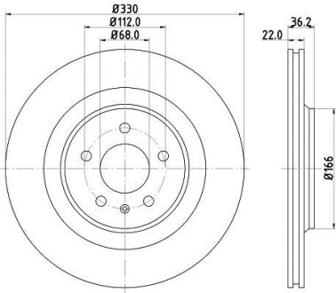HELLA PRO HIGH CARBON VW диск гальмівний задн. Audi A8 10- PAGID 8DD 355 128-741