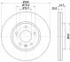 HELLA PRO HIGH CARBON CHEVROLET диск гальмівний передн.Cruze 1.6 09-,Opel Astra j (16) D=300 PAGID 8DD 355 129171 (фото 4)