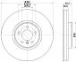 HELLA PRO HIGH CARBON BMW диск гальм. передній X5 E70, X6 E71 PAGID 8DD 355 129311 (фото 4)