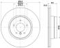 HELLA PRO HIGH CARBON BMW гальмівний диск задн. X5 (E70), X5 (F15, F85), X6 (E71, E72) HELLA PAGID 8DD 355 129-321 (фото 4)