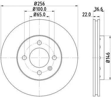 HELLA PRO HIGH CARBON VW диск гальмівний передн. Up, Load, Skoda Citigo, Seat 11- PAGID 8DD 355 129441