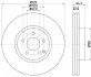 HELLA PRO HIGH CARBON DB диск гальмівний передн. W203/204, E212 PAGID 8DD 355 129521 (фото 1)