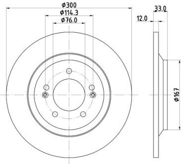 HELLA PRO HYUNDAI гальмівний диск задн. i30 17- HELLA PAGID 8DD 355 131-381
