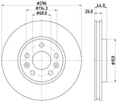 HELLA PRO RENAULT гальмівний диск передн. MEGANE 1.6 16-, TALISMAN 1.6 15- HELLA PAGID 8DD 355 131-871
