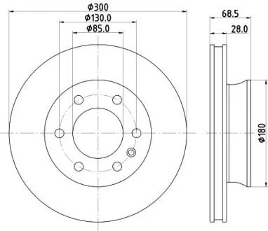 HELLA PRO DB диск гальмівний передн. Sprinter 06- PAGID 8DD 355 131891