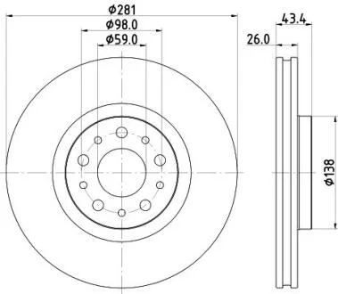 HELLA PRO FIAT гальмівний диск передн. TIPO 1.4, 1.6 PAGID 8DD 355 132131