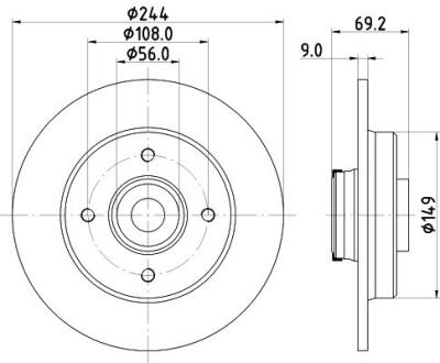 Диск гальмівний HELLA PAGID 8DD355132161