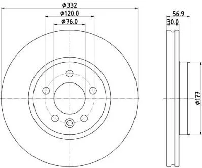 HELLA PRO HIGH CARBON VW диск гальмівний передн. AMAROK 2.0 11- PAGID 8DD 355 132561