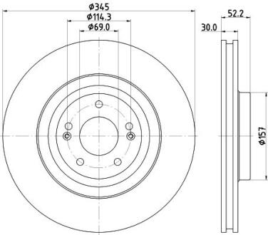 HELLA PRO HYUNDAI гальмівний диск передн. i30 2.0 17- HELLA PAGID 8DD 355 132-681