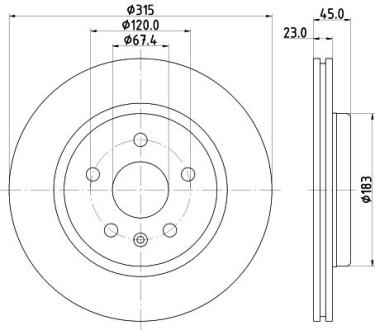 HELLA PRO OPEL гальмівний диск задн. INSIGNIA B HELLA PAGID 8DD 355 132-751