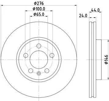 HELLA PRO VW диск гальм. передній Polo, T-Cross, SKODA Scala, Kamiq PAGID 8DD 355 132891