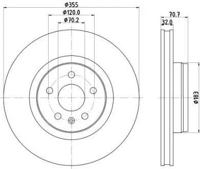 HELLA PRO HIGH CARBON TESLA гальм. диск передн. PRO HC MODEL S, MODEL X PAGID 8DD 355 132931