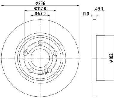HELLA PRO DB гальмівний диск задн. W177 18- HELLA PAGID 8DD 355 133-061