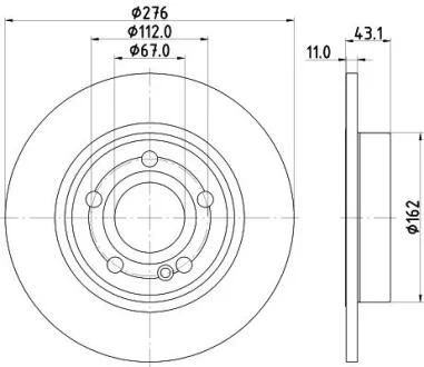 HELLA PRO DB гальмівний диск задн. W177 18- PAGID 8DD 355 133061