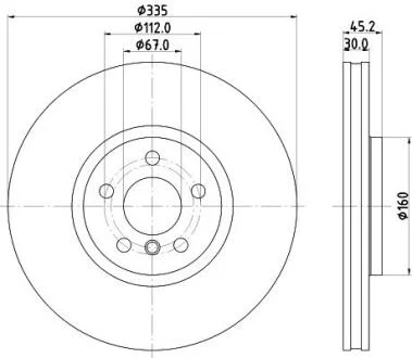 HELLA PRO HIGH CARBON MINI диск передній MINI (F56), (F54), (F57), (F60) PAGID 8DD 355 133111