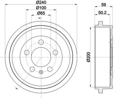 HELLA VW гальмівний барабан Skoda Fabia, Polo 00- PAGID 8DT 355 300371