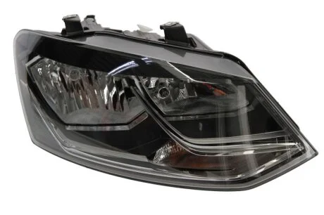 VW Фара основная галоген с мотором,с лампами H7/H7 W5W WY21W прав.Polo 14- HELLA 1EB 012 034021