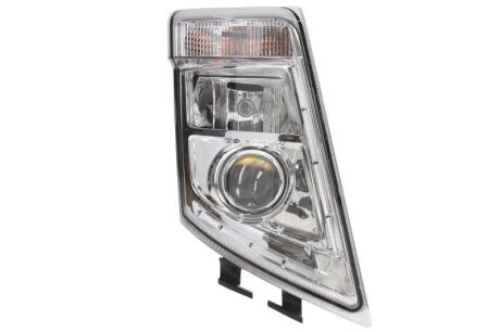 Фара Прав (H7/H7/LED/PY21W, ручн, без мотора, колір відбивача: хром, колір повороту: прозор) VOLVO FH, FH II, FH16, FM 09.05- HELLA 1EL010478101